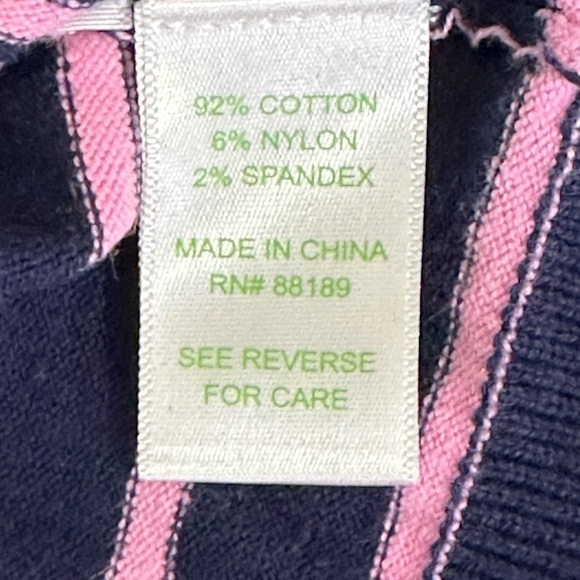 Lilly Pulitzer sz XSM sweater cardigan in navy and a deep pink. Lightweight - Picture 12 of 13